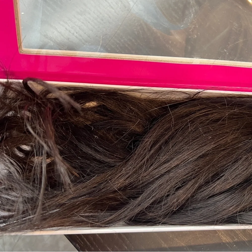 Donna Bella Hair Premium Clip In Extensions 14” Darkest brown and jet black